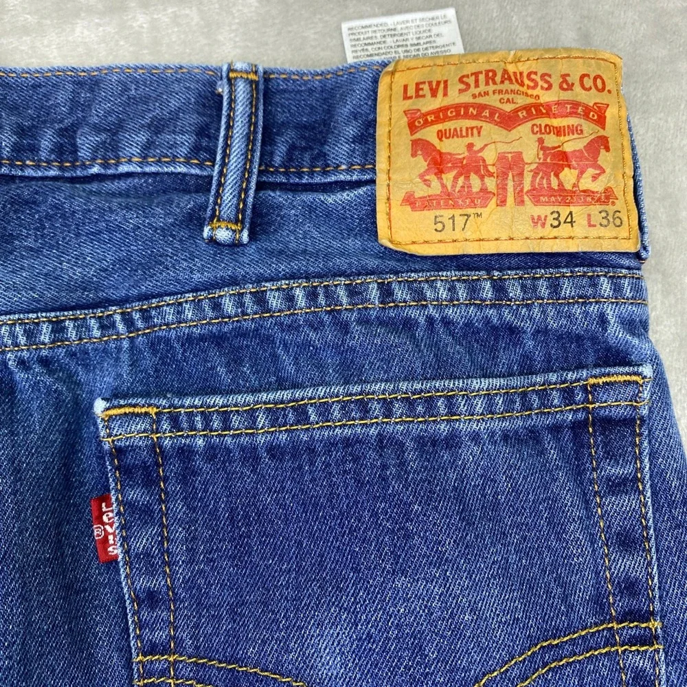Levi Strauss 517 Bootcut Jeans Medium Wash Sz 34 Fits 33